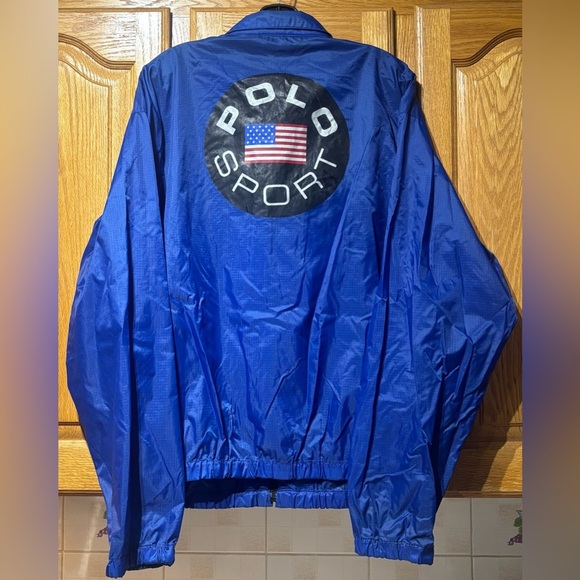 Vintage 90’s Polo Sport Ralph Lauren Blue Rain Windbreaker Jacket Men‘s XL EUC - Picture 5 of 7